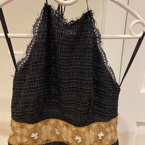 White House Black Market maxi halter dress , open half back eyelet dress. - Picture 6 of 9